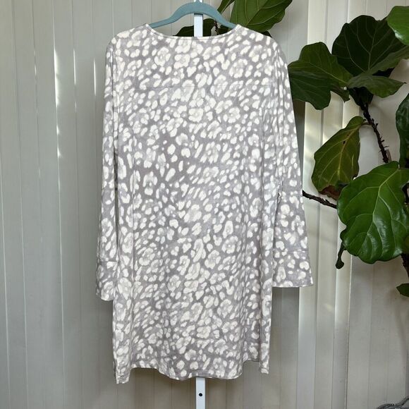 Soma Sleepshirt Long Sleeves Jaguar Print Taupe Color Size XL NEW - Picture 7 of 7